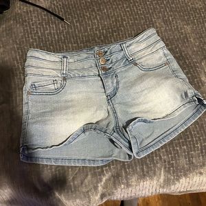 ⚠️LAST TWO MONTHS TO PURCHASE— blue three-buttoned Jean shorts